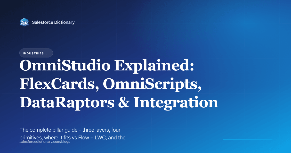 OmniStudio explained - FlexCards, OmniScripts, DataRaptors, Integration Procedures