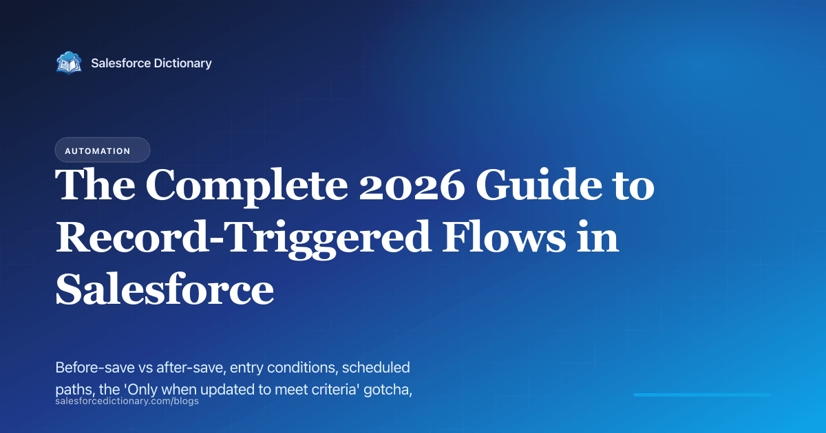 Record-Triggered Flows in Salesforce: complete 2026 tutorial
