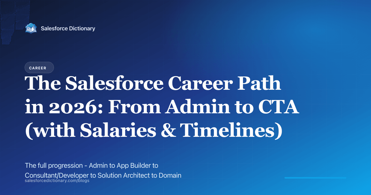 The Salesforce career path in 2026 - Admin to CTA roadmap with salaries