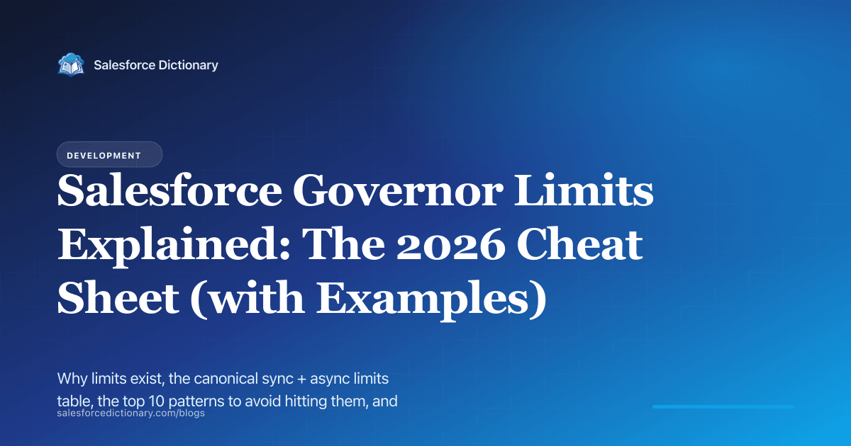 Salesforce Governor Limits 2026: the complete cheat sheet