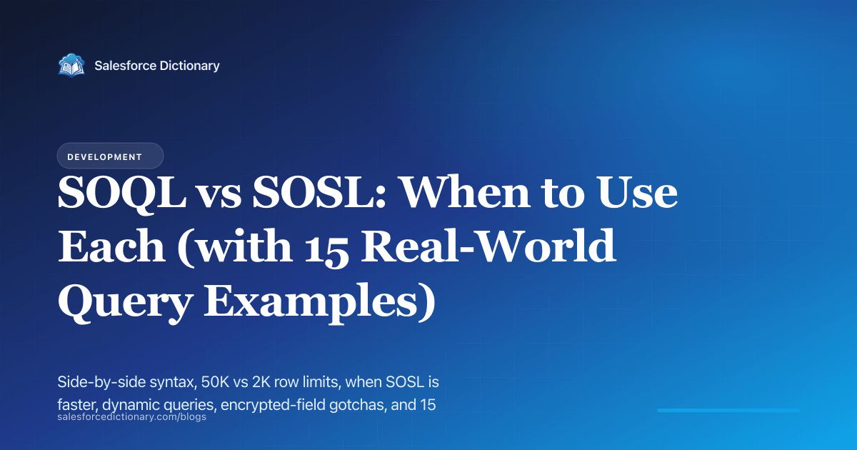 SOQL vs SOSL: when to use each, with 15 real-world examples
